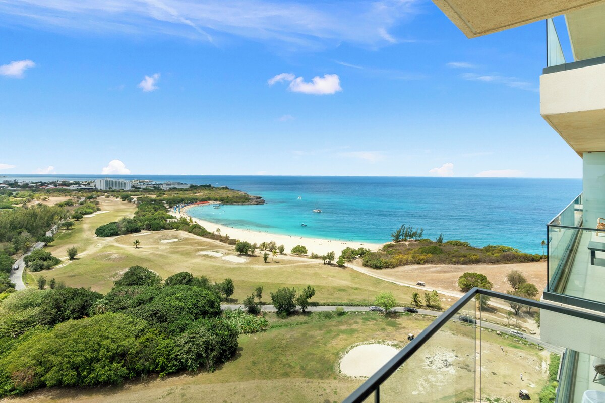 Luxe appartement, 2 slaapkamers, balkon, uitzicht op het strand | Terras