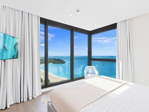 Deluxe Apartment, 3 Bedrooms, Balcony, Beach View | Premium bedding, in-room safe, individually decorated - Fourteen at Mullet Bay (Lowlands)