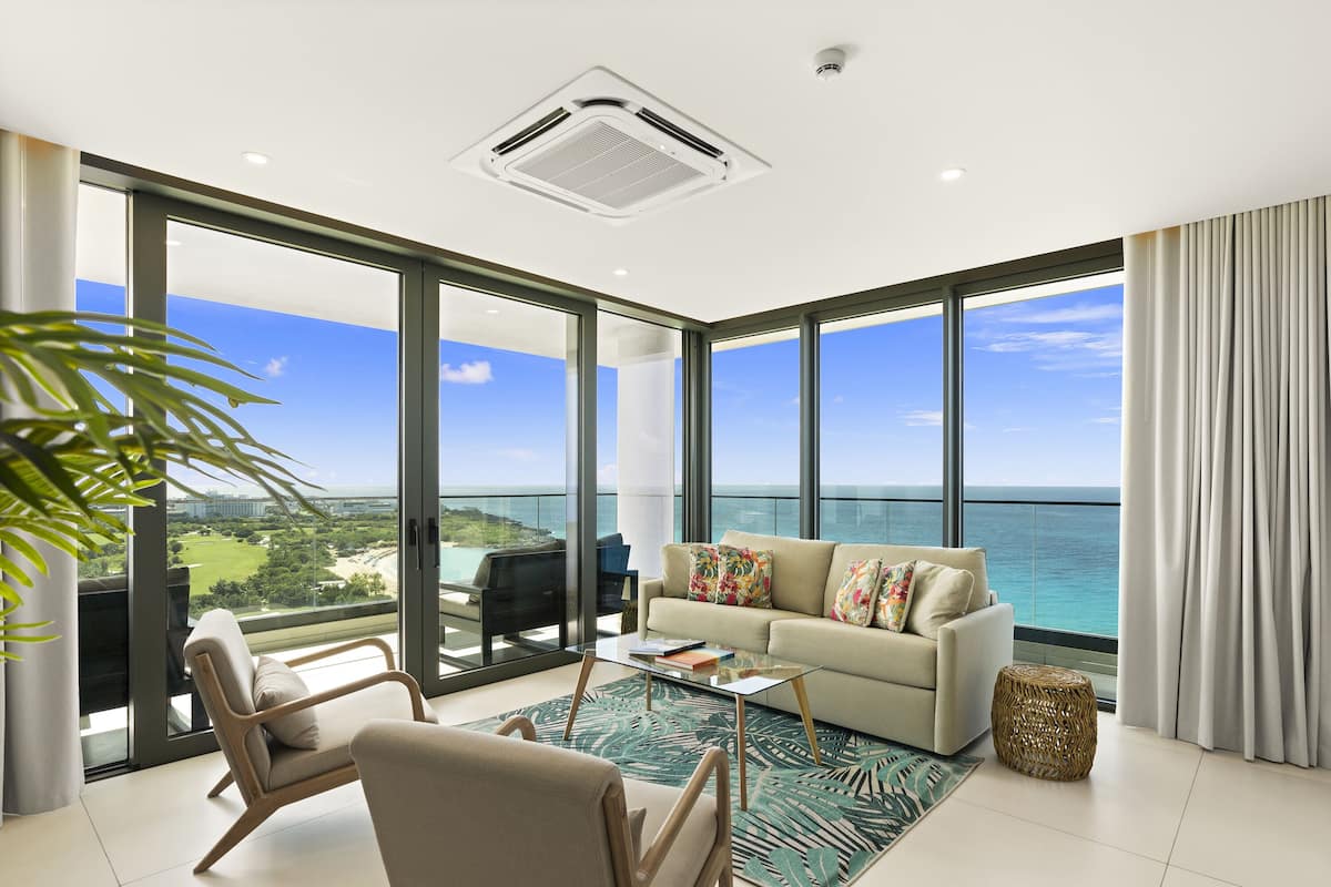 Panoramic Apartment, 2 Bedrooms, Balcony, Beach View | Living area | Smart TV