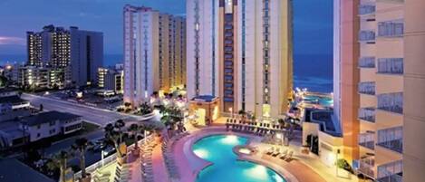 Outdoor pool, a heated pool