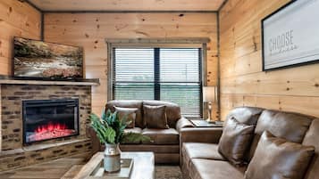 Smart TV, fireplace, video games