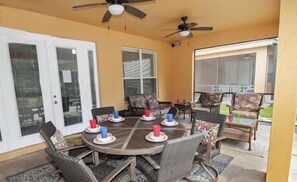 Outdoor dining - Ref 701BV.  Villa at Bella Vida with own  pool. Near Disney (Kissimmee)