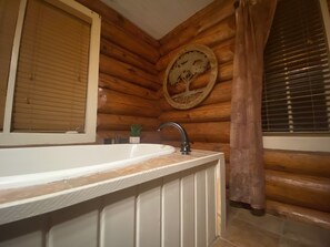Combined shower/bathtub, hair dryer, towels
