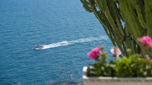 A boat on a calm sea with a clear view of the ocean. - Casa Giovannina - Charming Fisherman s House With Stunning Views (Conca dei Marini)