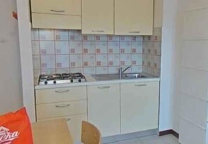 Fridge, microwave, stovetop