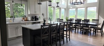 Luxury hillside house with a picturesque mountain view