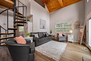 Smart TV, fireplace, video games, books