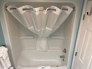 Bathtub, hair dryer