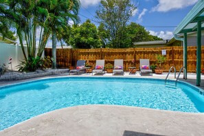 Outdoor pool, a heated pool