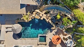 Outdoor pool, a heated pool - Oasis Dream- very large Pool Slide/GameRoom/Pool/Hottub/Casita (Escondido)