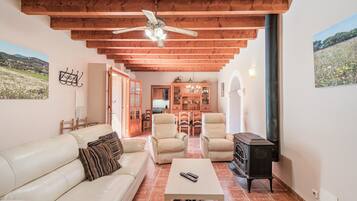 Fernseher, Kamin, Tischtennisplatte, Stereoanlage