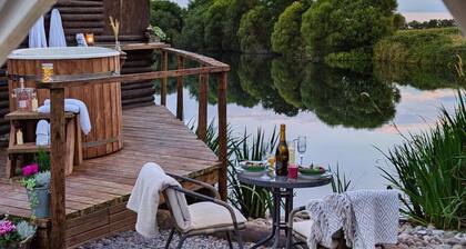 Bell tent in ultimate luxury with a wood fired hot tub, super king size bed