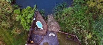 Bell tent in ultimate luxury with a wood fired hot tub, super king size bed