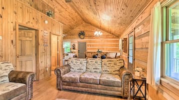 Smart TV, fireplace, DVD player, books