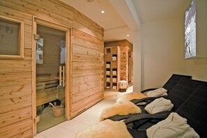 Een sauna, een bubbelbad