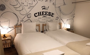 Design Twin Room | Blackout curtains, free WiFi, bed sheets - Maison Milano Nakatsu Apartment (Osaka)