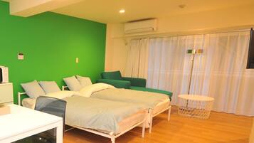 Blackout curtains, free WiFi, bed sheets