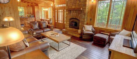 TV, fireplace, video games