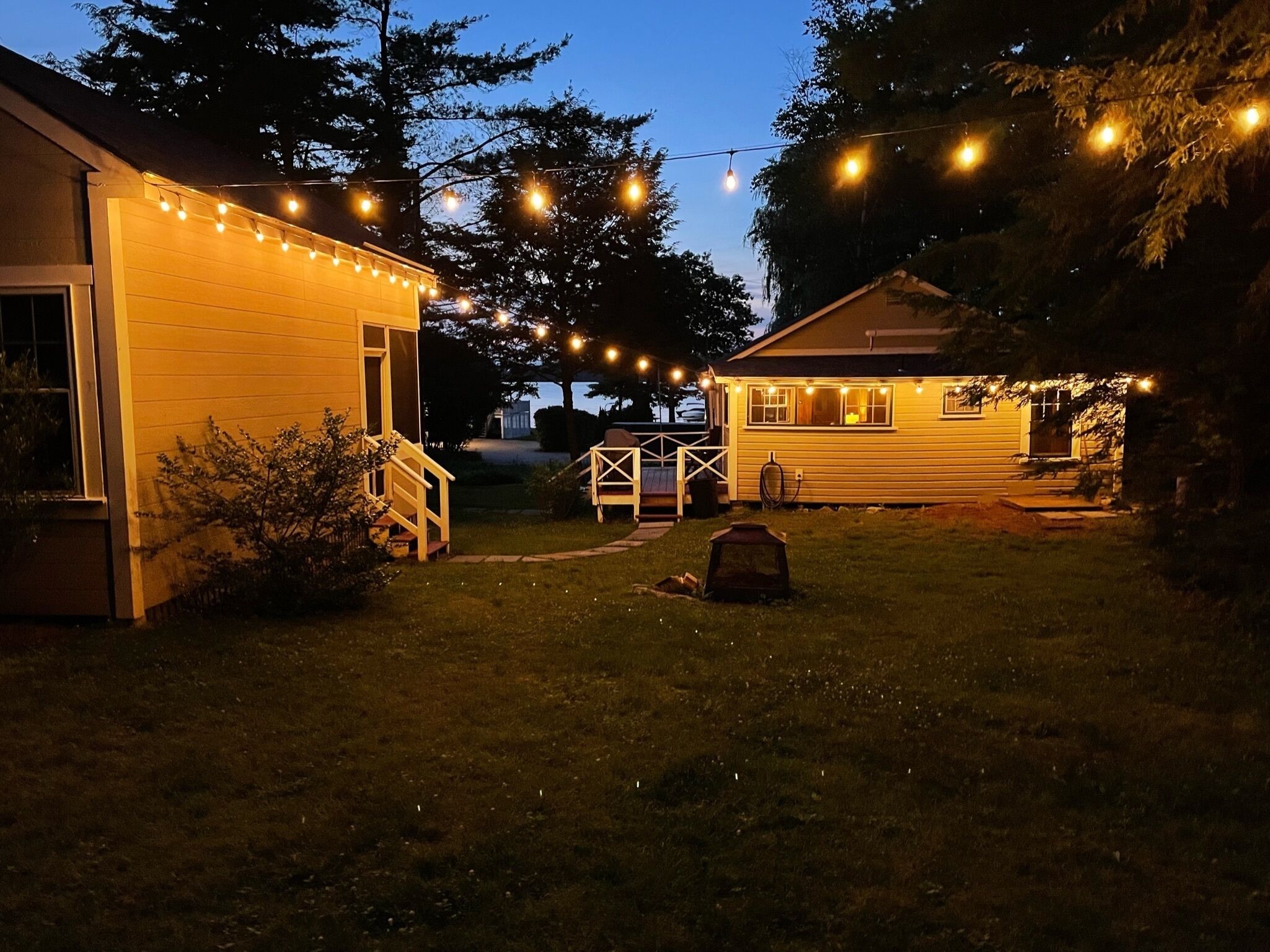Back yard with fire pit