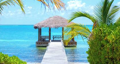 White Cottage: Luxe Beach Cottage w/Private Pool, Backyard Beach and Dock