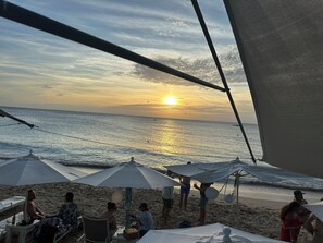 Sun-loungers, beach towels