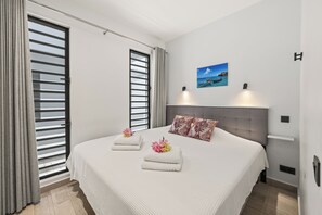 2 bedrooms, in-room safe, iron/ironing board, travel crib