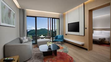 Premium bedding, down duvets, in-room safe, desk