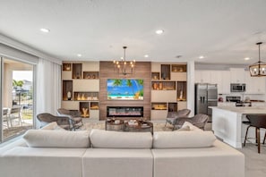 Flat-screen TV, foosball
