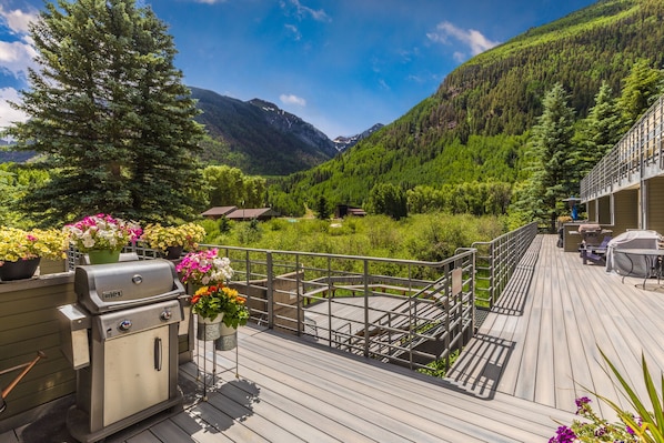 Terrace/patio - Parkside Place: 1 bdrm w/ hot tub & epic views! (Telluride)