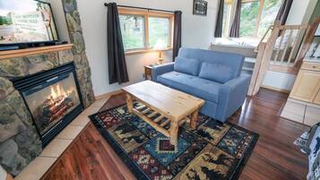 TV, fireplace, DVD player