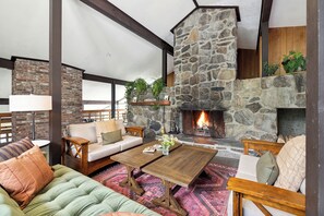 Fireplace - Mountaineer Inn (West Dover)