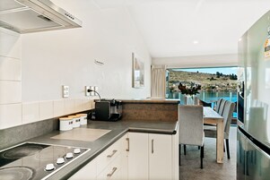 Apartment | Private kitchen | Full-size fridge, microwave, oven, stovetop