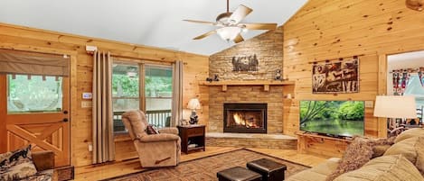 Télévision, cheminée