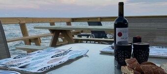 Three bedrooms with kitchen and a huge deck.