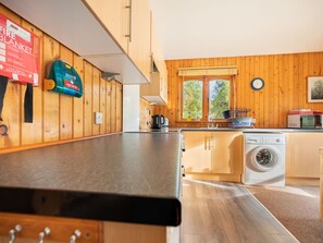 Microwave, oven, highchair, dining tables