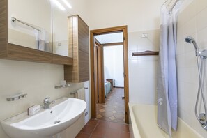 Combined shower/tub, hair dryer, bidet, towels - Charming La Gelosia Few Min From Lake, Monvalle, Italy (Monvalle)