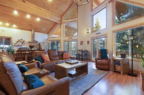 Smart TV, fireplace, DVD player, books