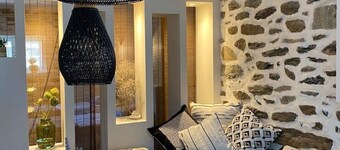 Stone cottage with yard