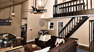 Smart TV, fireplace, video games