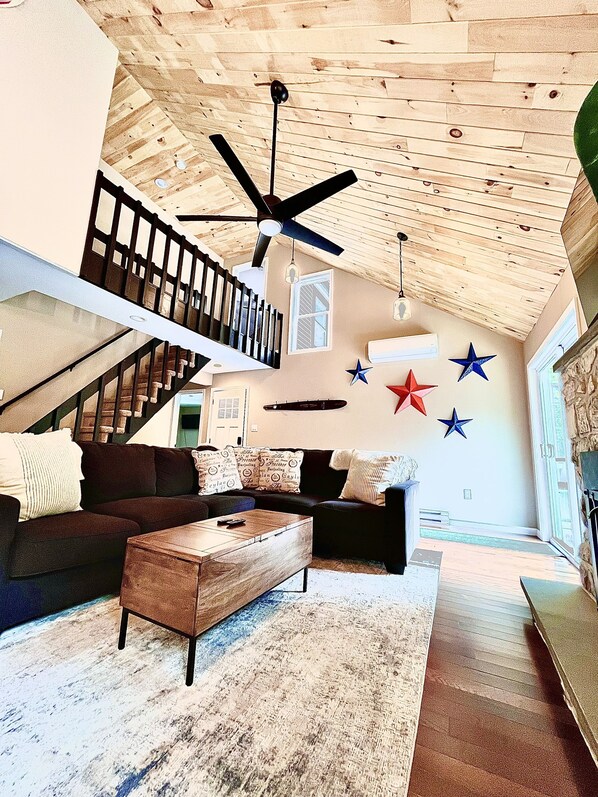 Smart TV, fireplace, video games