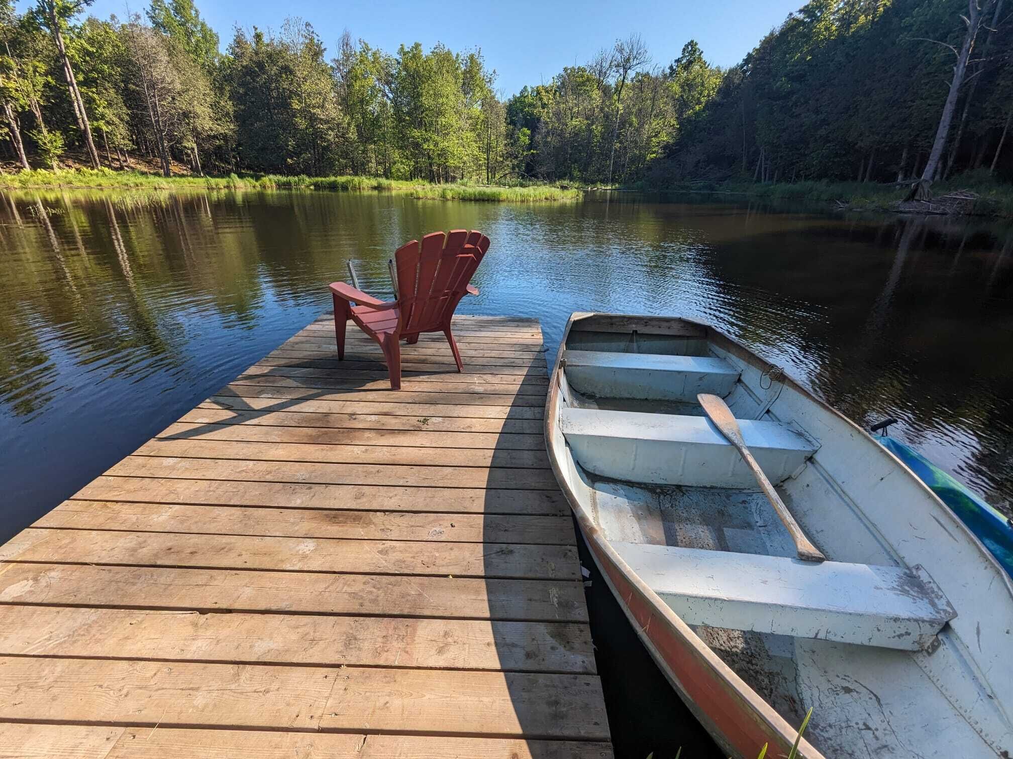 Beaver pond dock, added spring 2024 . Take a swim or enjoy the view, up to you!