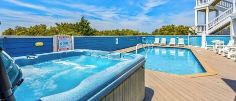 Outdoor pool, a heated pool