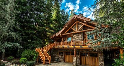 Luxury Log Cabin Bass Lake, Air Conditioning, backup generator, no cleaning fees