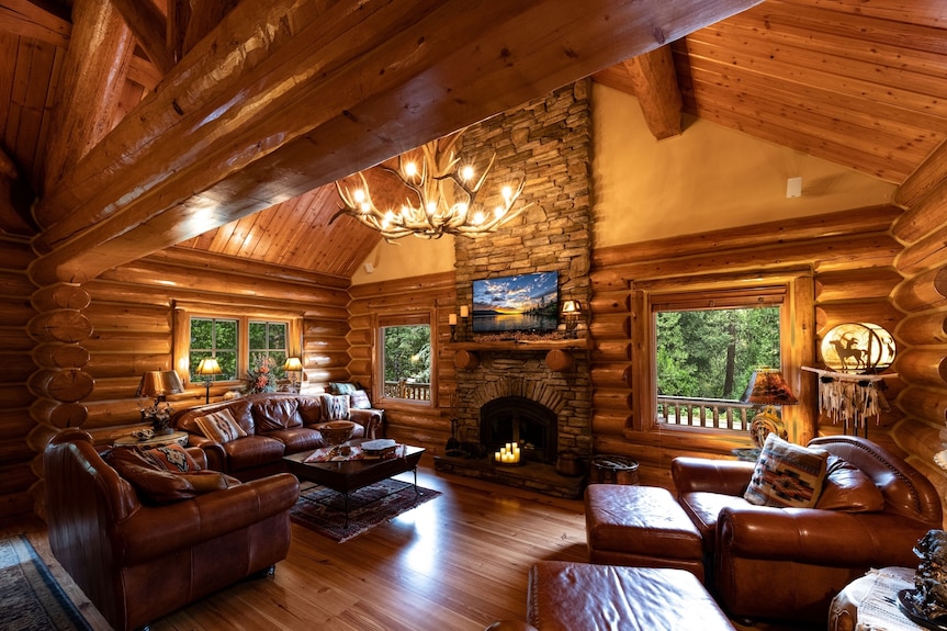 Beautiful Luxury Log Cabin At Bass Lake A/c Generator No Cleaning Fees - North Fork, CA
