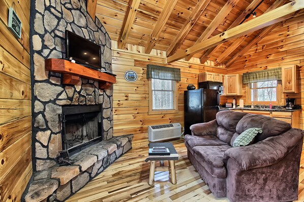 TV, fireplace, DVD player