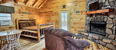 TV, fireplace, DVD player