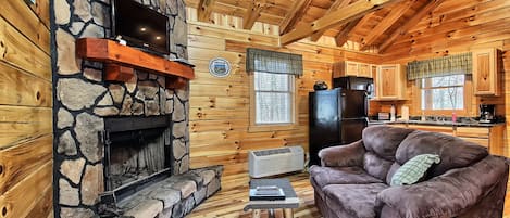 TV, fireplace, DVD player