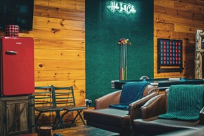 Game room - New Listing! MINI GOLF! 2BR/2BA Cabin w/HT, Fire Pit, Dog Run & Game Room! (Sevierville)