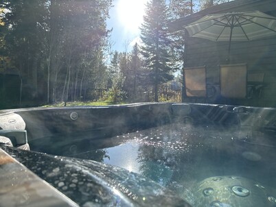 Cozy mountain retreat with a hot tub; steps to national forest trails!