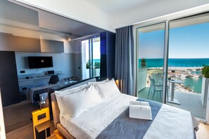 Comfort-Zimmer, Meerblick | Hochwertige Bettwaren, Daunenbettdecken, Zimmersafe, Schreibtisch